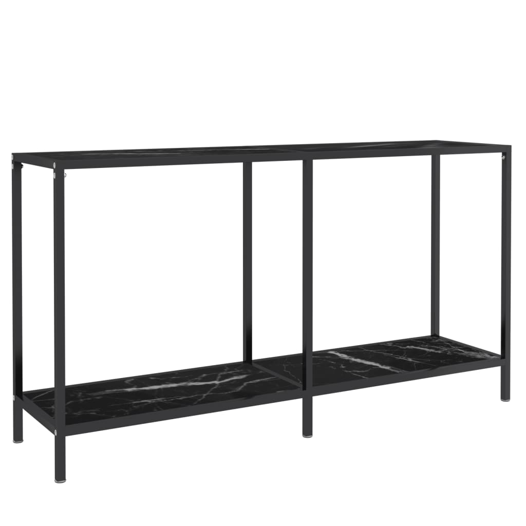 vidaXL Mesa de consola vidrio templado negro 140x35x75,5 cm