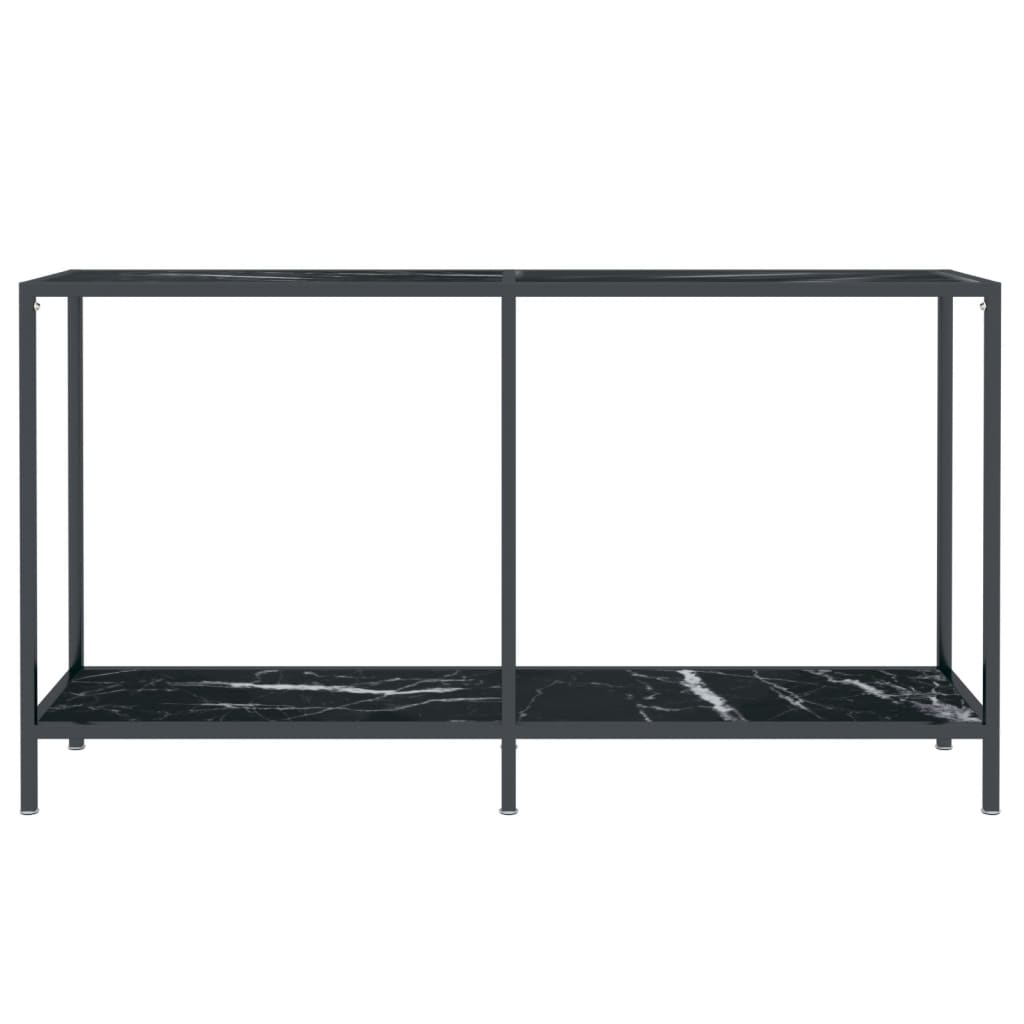 vidaXL Mesa de consola vidrio templado negro 140x35x75,5 cm