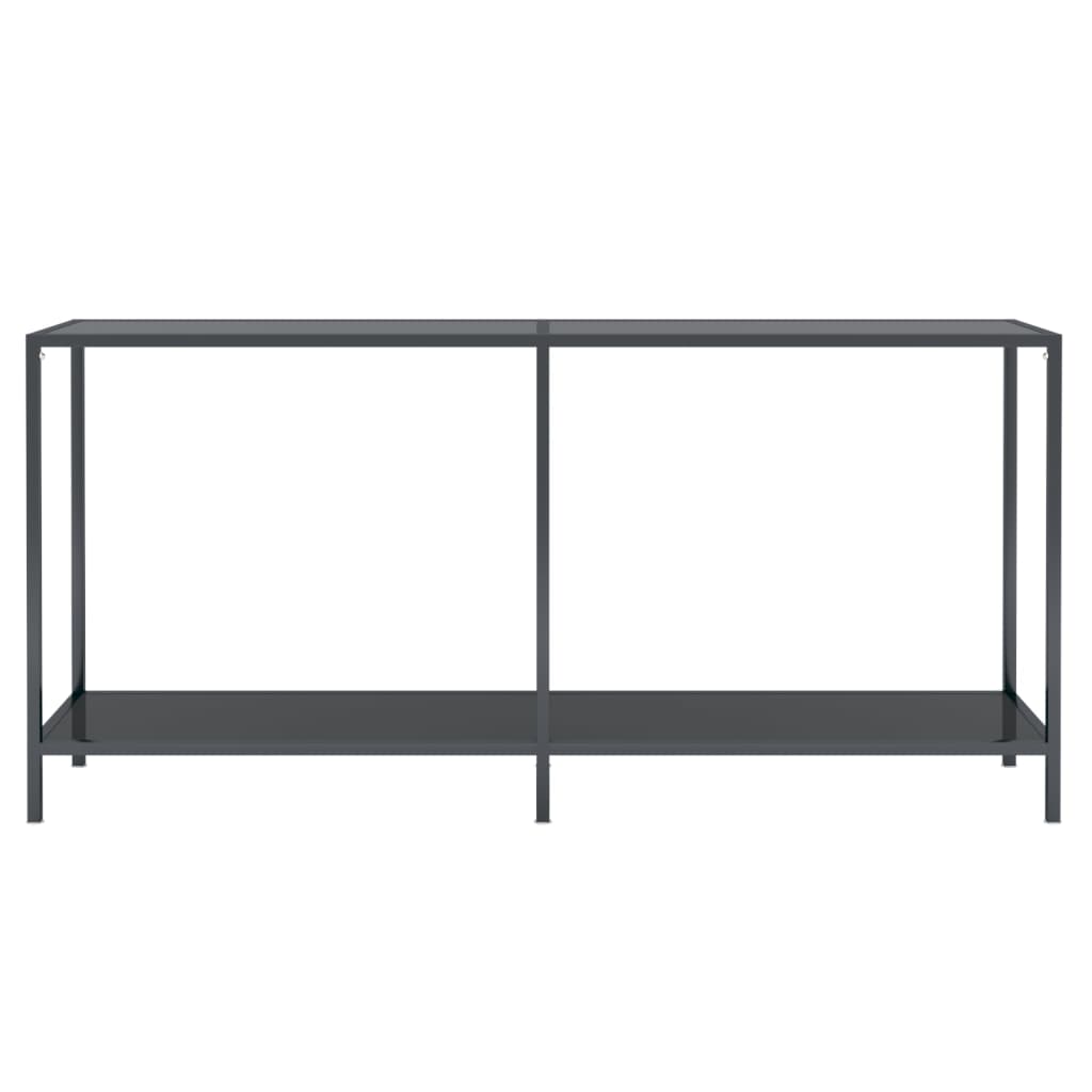 vidaXL Mesa consola vidrio templado negro 160x35x75,5 cm