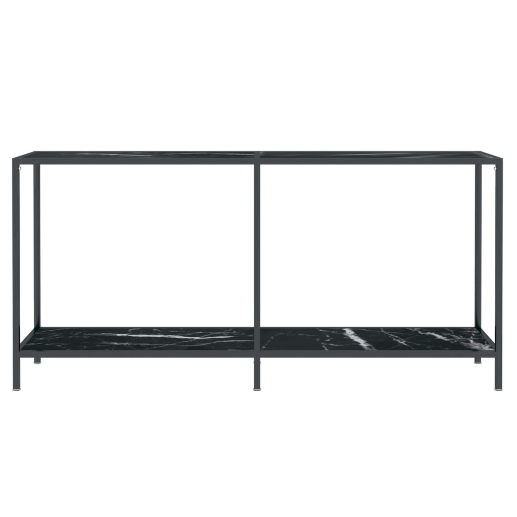 vidaXL Mesa consola vidrio templado negro 160x35x75,5 cm