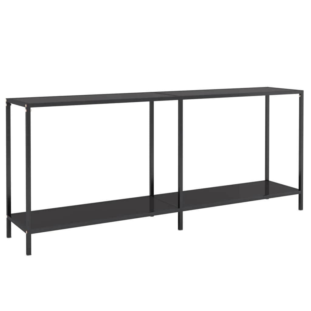 vidaXL Mesa de consola vidrio templado negro 180x35x75,5 cm