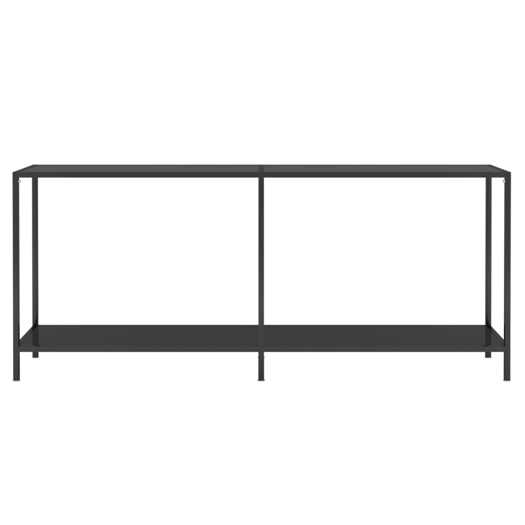 vidaXL Mesa de consola vidrio templado negro 180x35x75,5 cm