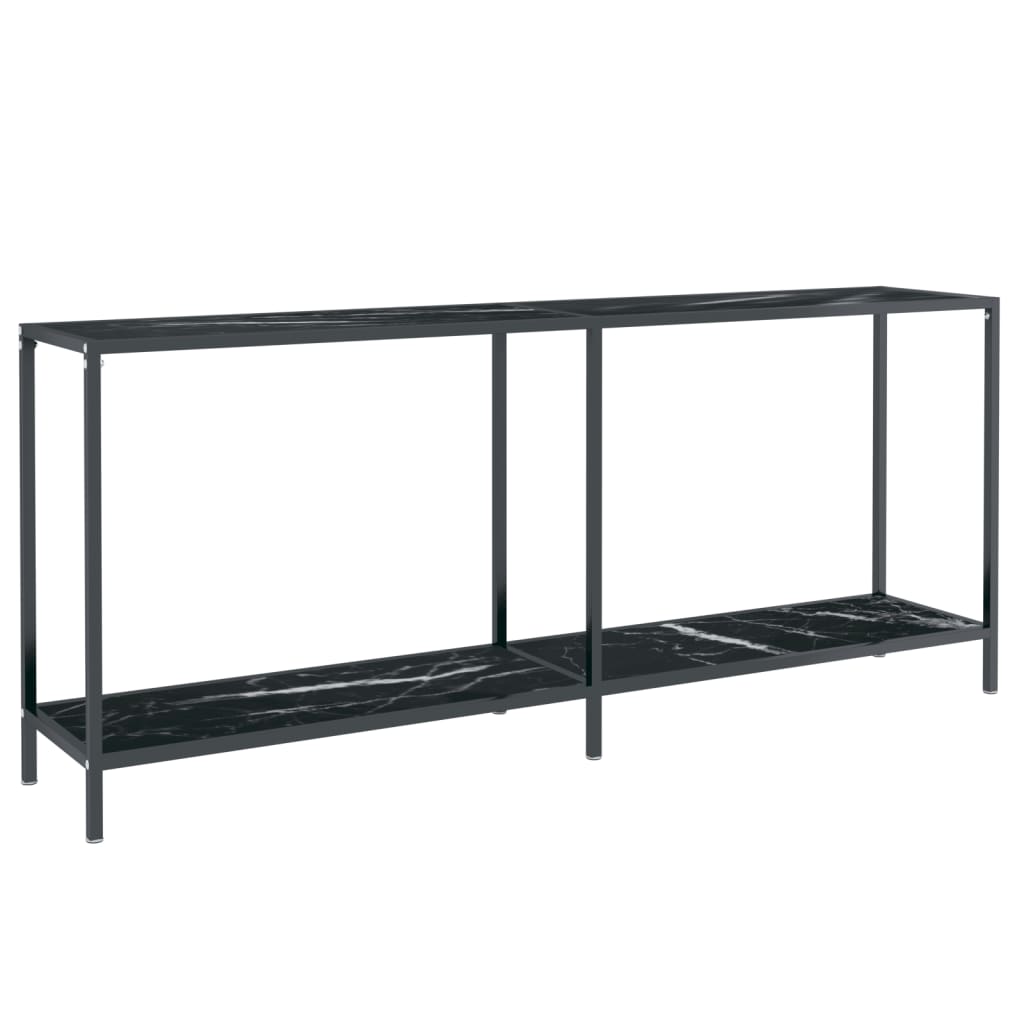 vidaXL Mesa de consola vidrio templado negro 180x35x75,5 cm