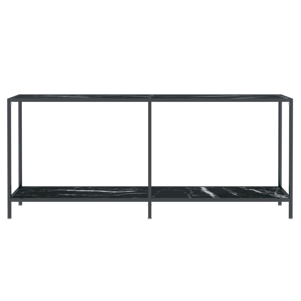 vidaXL Mesa de consola vidrio templado negro 180x35x75,5 cm