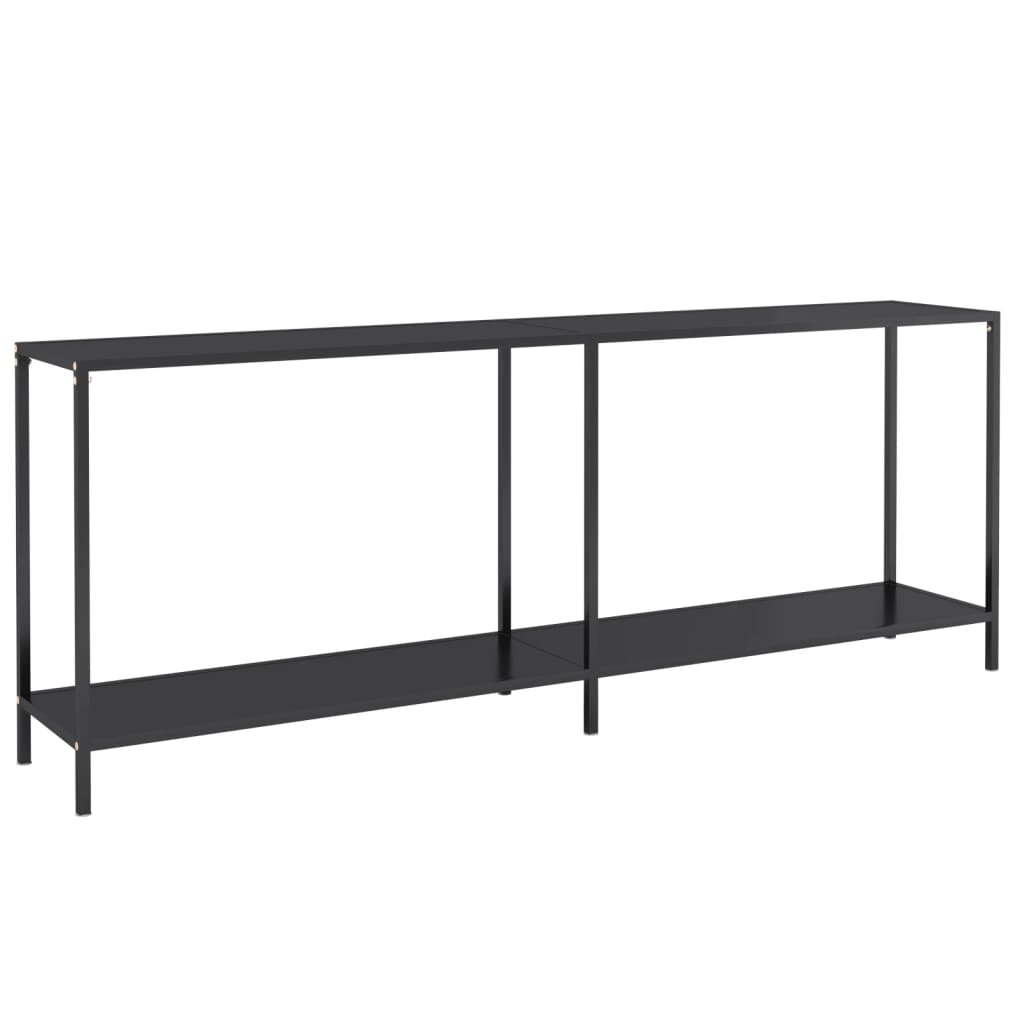 vidaXL Mesa consola vidrio templado negro 200x35x75,5 cm