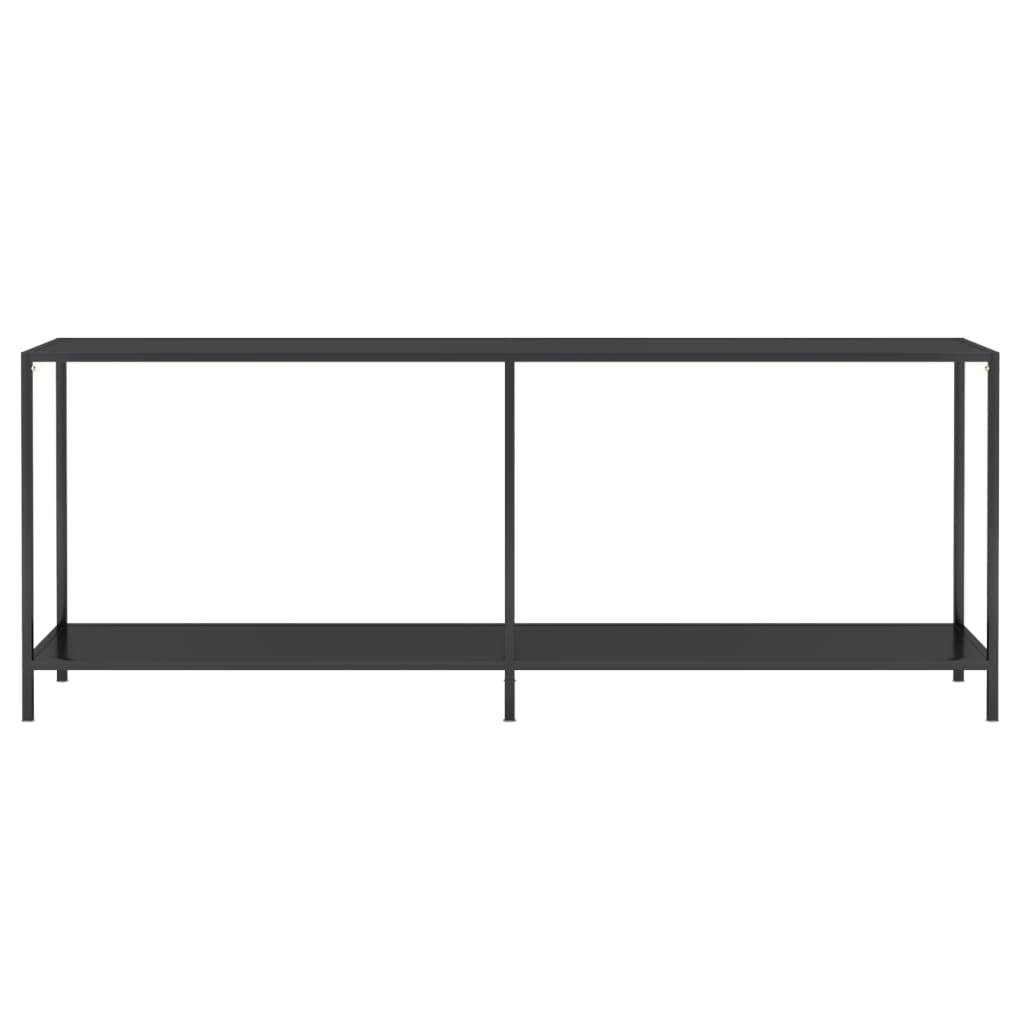 vidaXL Mesa consola vidrio templado negro 200x35x75,5 cm