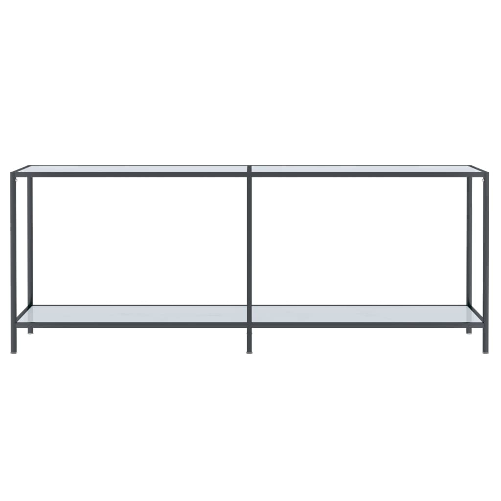 vidaXL Mesa consola vidrio templado blanco 200x35x75,5 cm