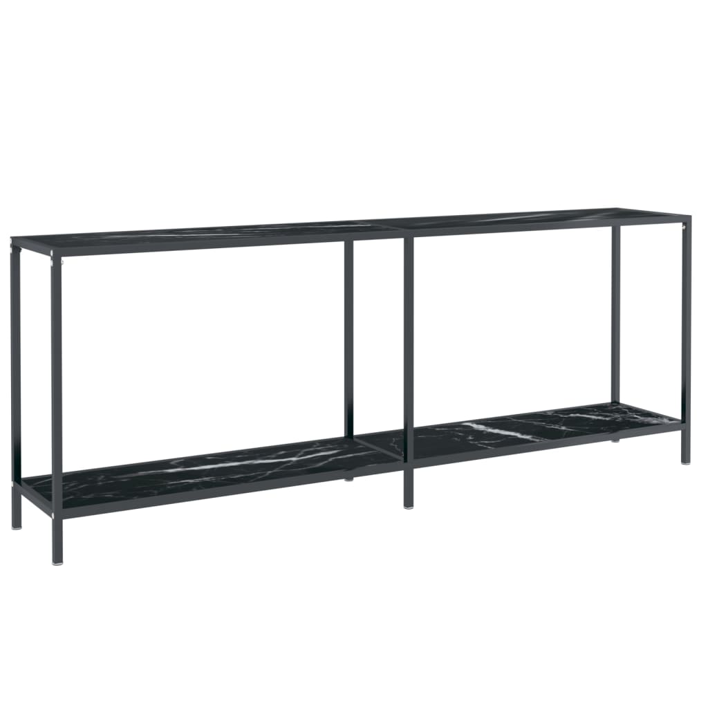 vidaXL Mesa consola vidrio templado negro 200x35x75,5 cm