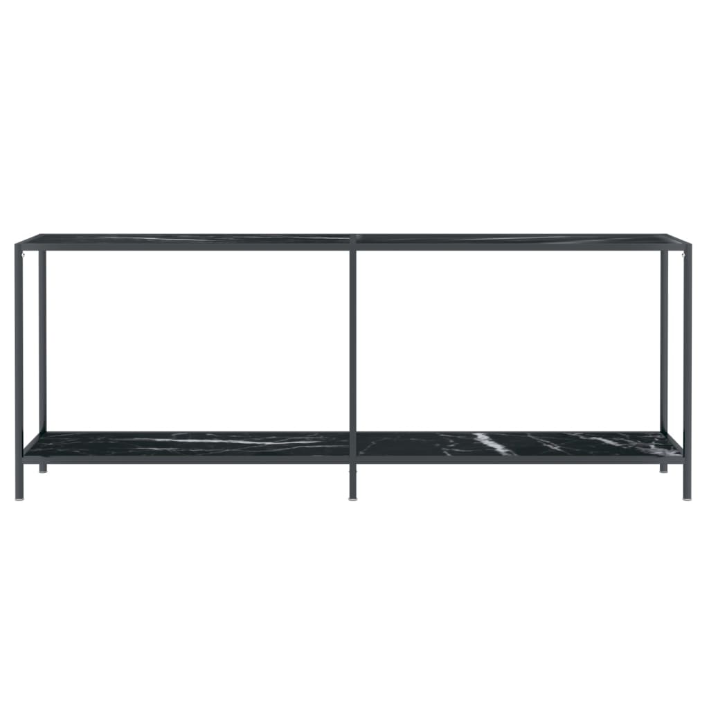 vidaXL Mesa consola vidrio templado negro 200x35x75,5 cm