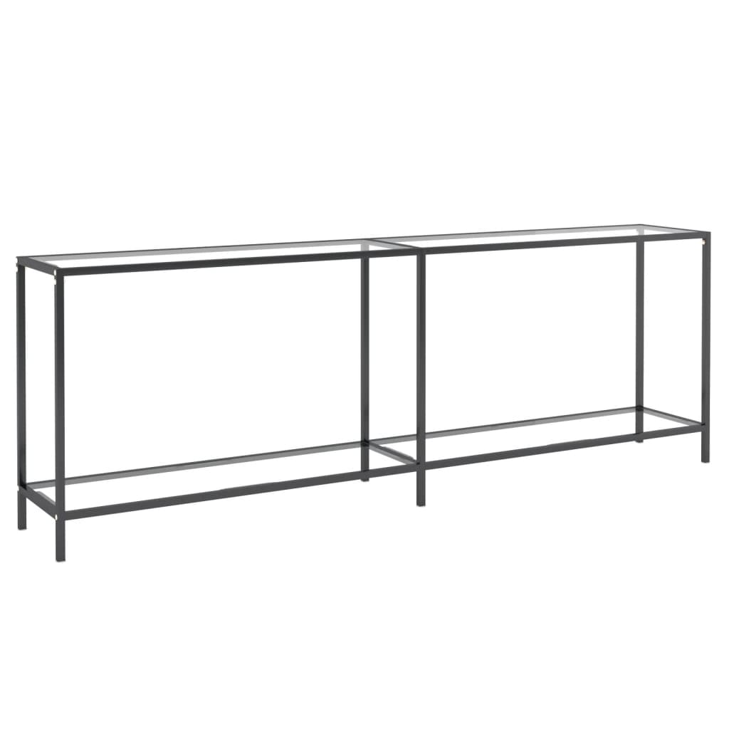 vidaXL Mesa consola vidrio templado transparente 220x35x75,5 cm