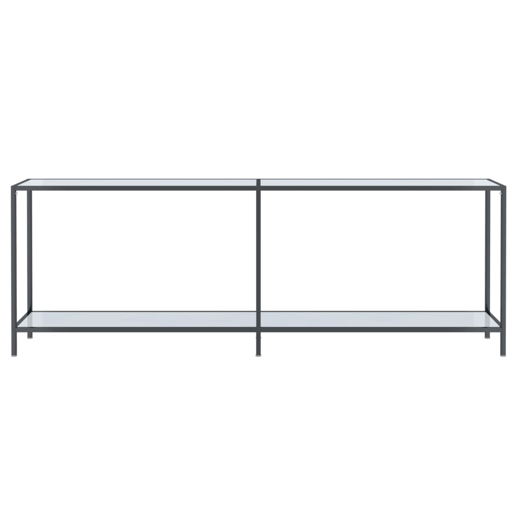 vidaXL Mesa consola vidrio templado blanco 220x35x75,5 cm