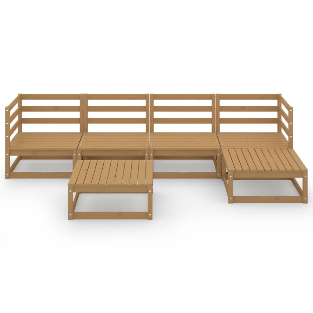 vidaXL Muebles de jardín 8 piezas marrón miel madera maciza de pino