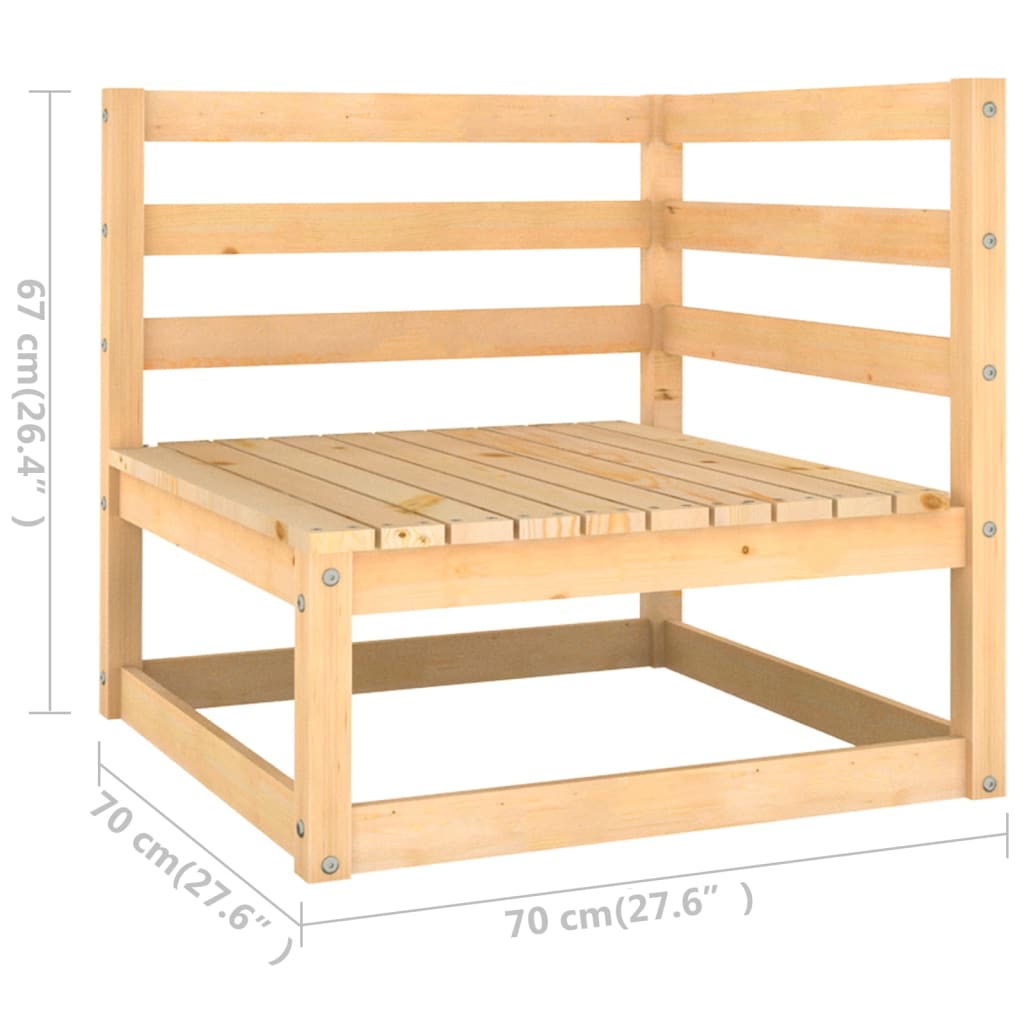 vidaXL Juego de muebles de jardín 4 piezas madera maciza de pino