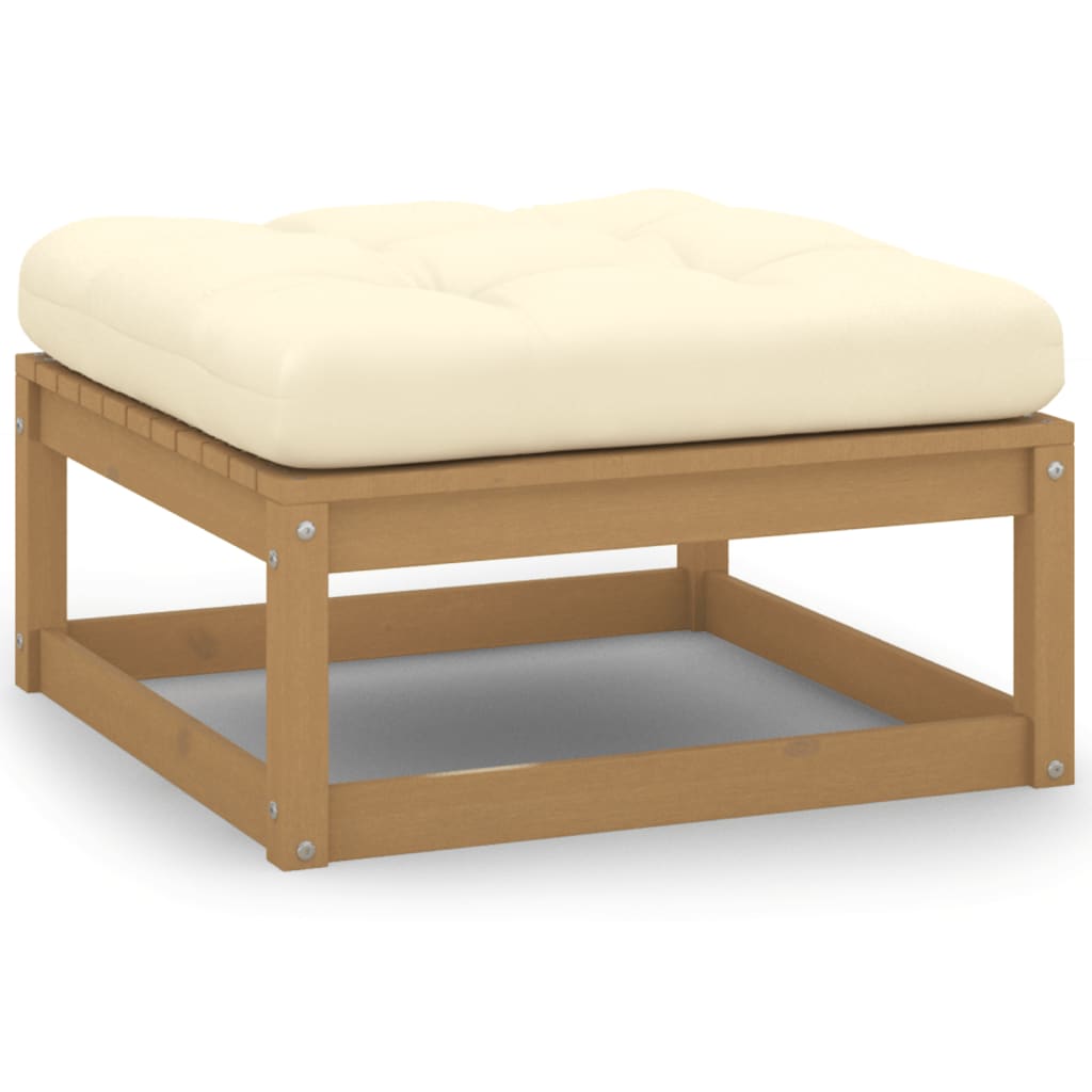 vidaXL Set de muebles de jardín 9 pzs cojines madera pino marrón miel