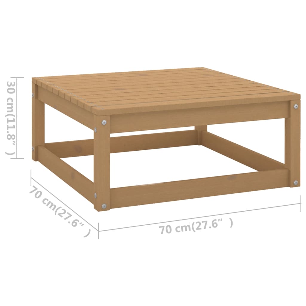 vidaXL Set de muebles de jardín 9 pzs cojines madera pino marrón miel