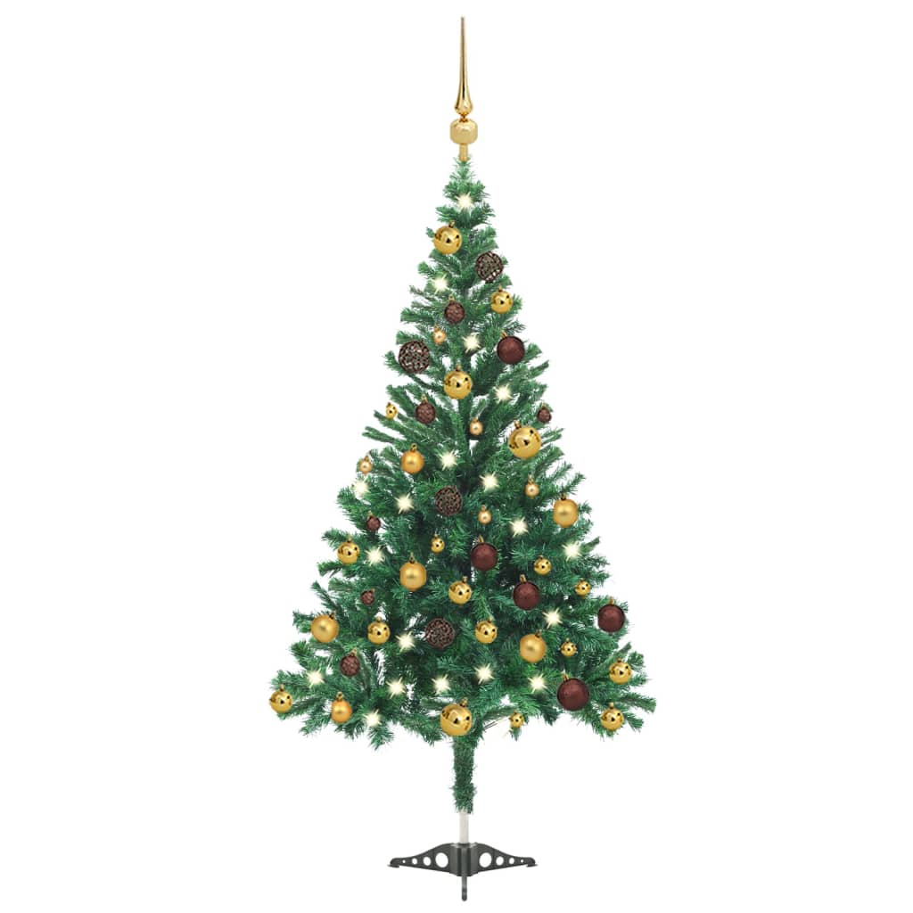 vidaXL Árbol de Navidad artificial con luces y bolas 230 ramas 120 cm