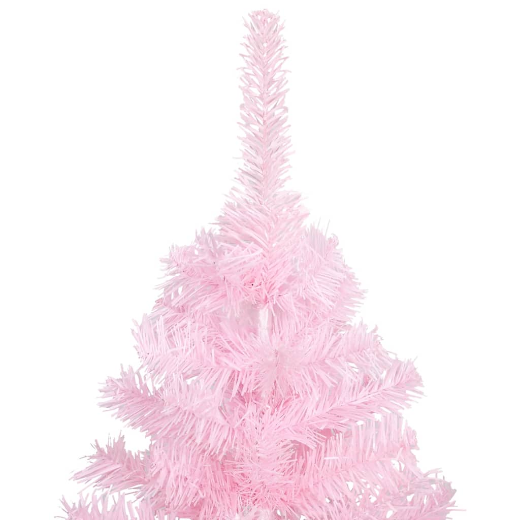 vidaXL Árbol de Navidad preiluminado con luces y bolas rosa 120 cm