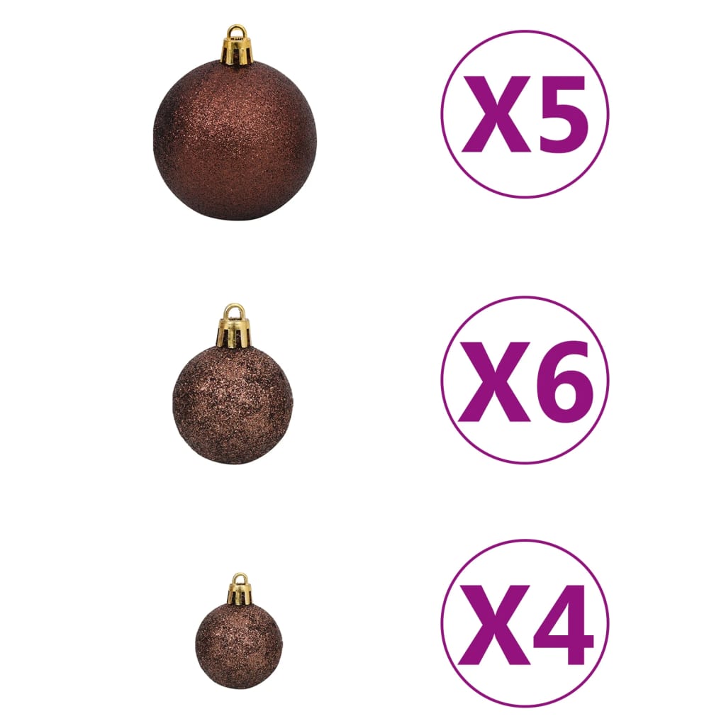 vidaXL Árbol de Navidad preiluminado con luces y bolas rosa 120 cm