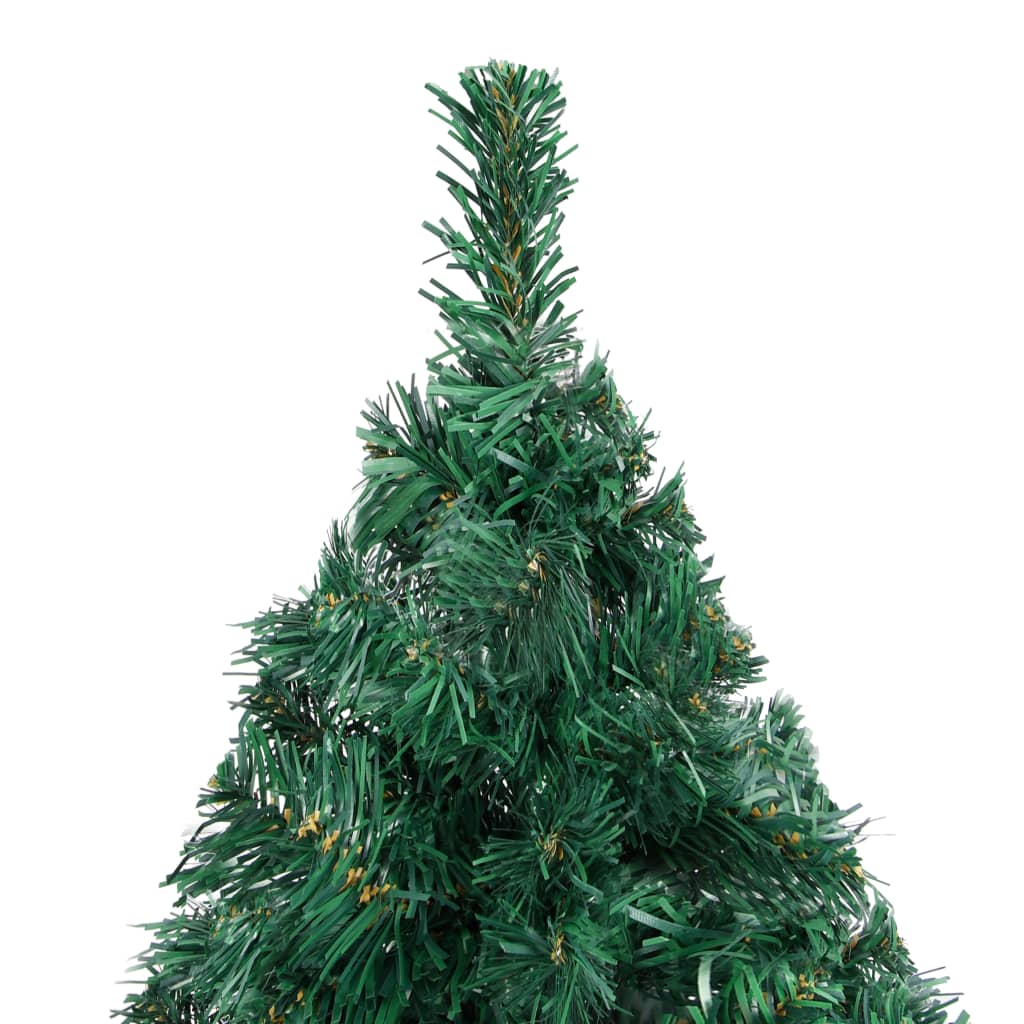 vidaXL Árbol de Navidad preiluminado con luces y bolas verde 120 cm