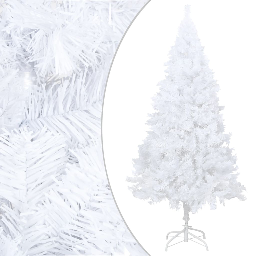 vidaXL Árbol de Navidad preiluminado con luces y bolas blanco 240 cm