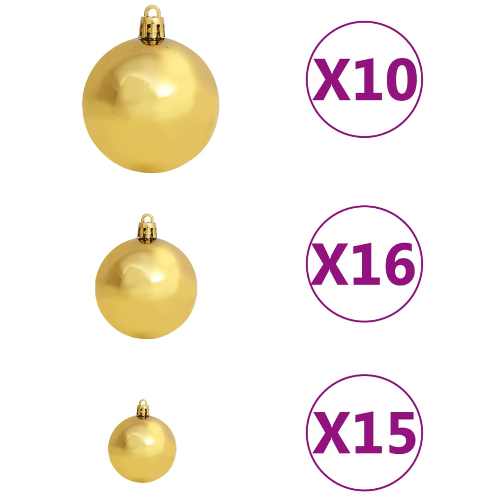 vidaXL Árbol de Navidad preiluminado con luces y bolas blanco 240 cm