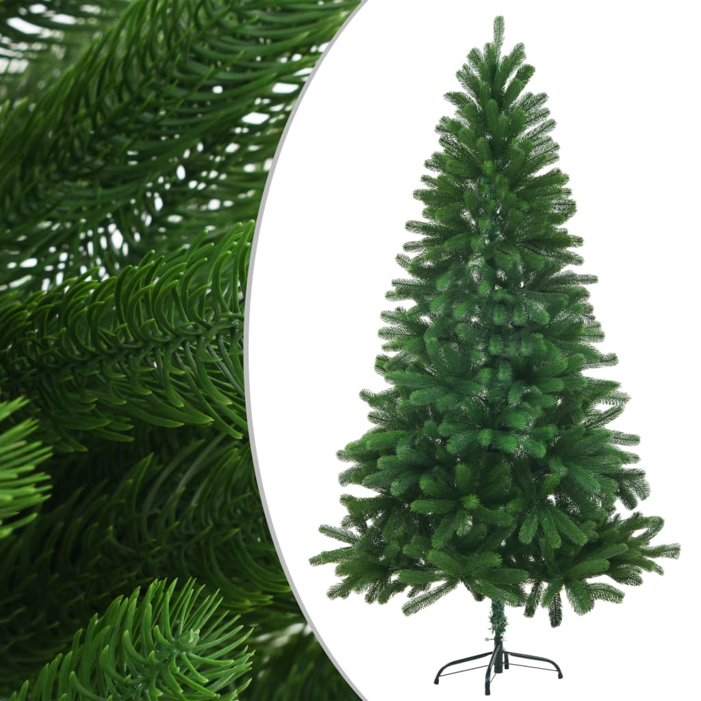 vidaXL Árbol de Navidad preiluminado con luces y bolas verde 150 cm