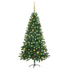 vidaXL Árbol de Navidad preiluminado con luces y bolas verde 180 cm