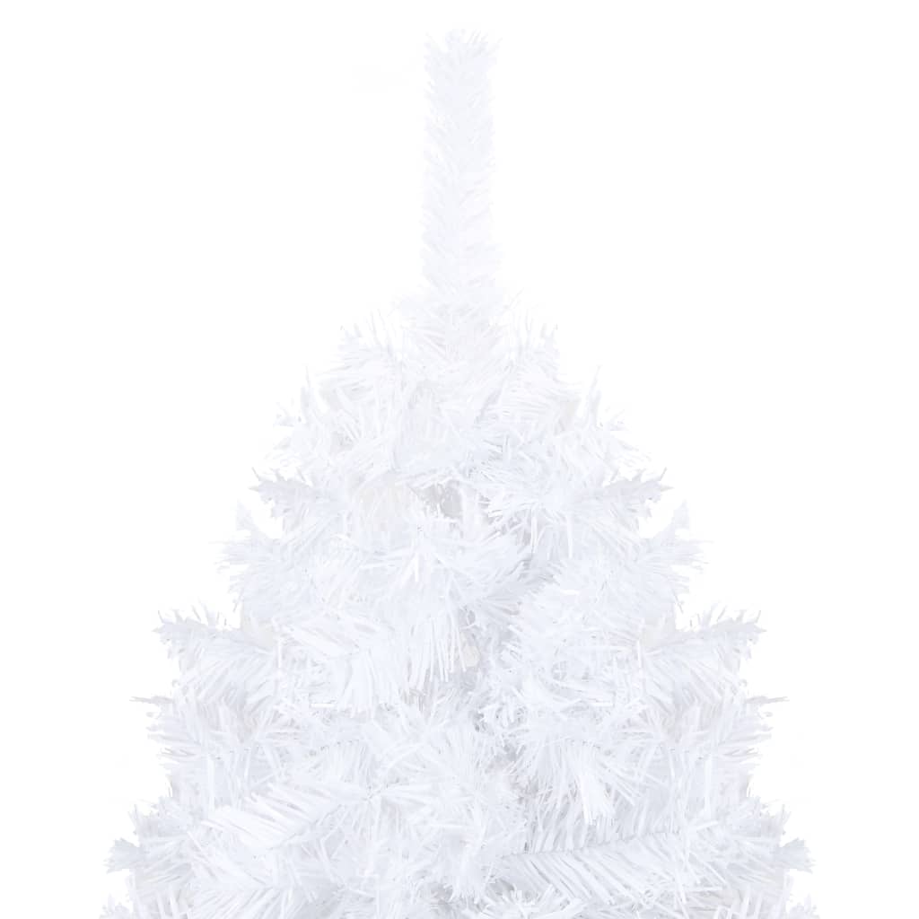 vidaXL Árbol de Navidad preiluminado con luces y bolas blanco 180 cm