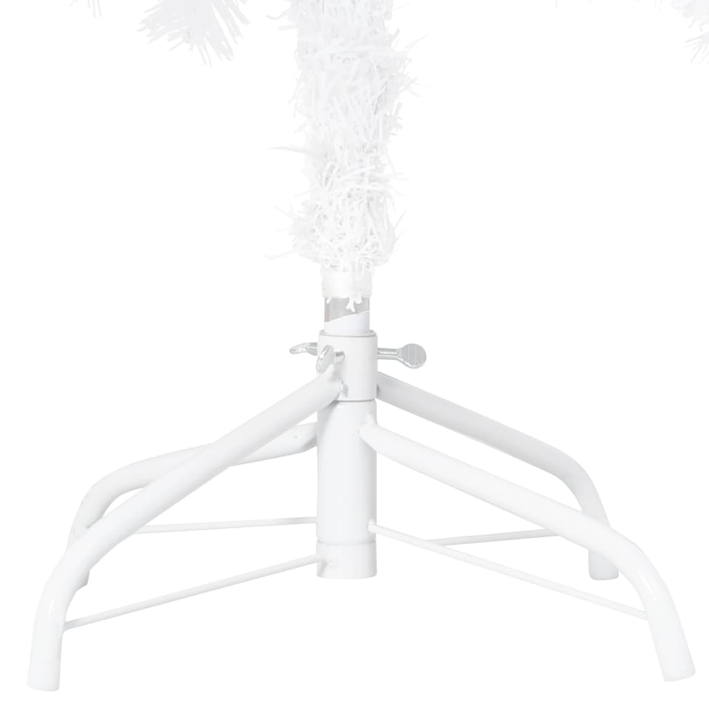 vidaXL Árbol de Navidad preiluminado con luces y bolas blanco 180 cm