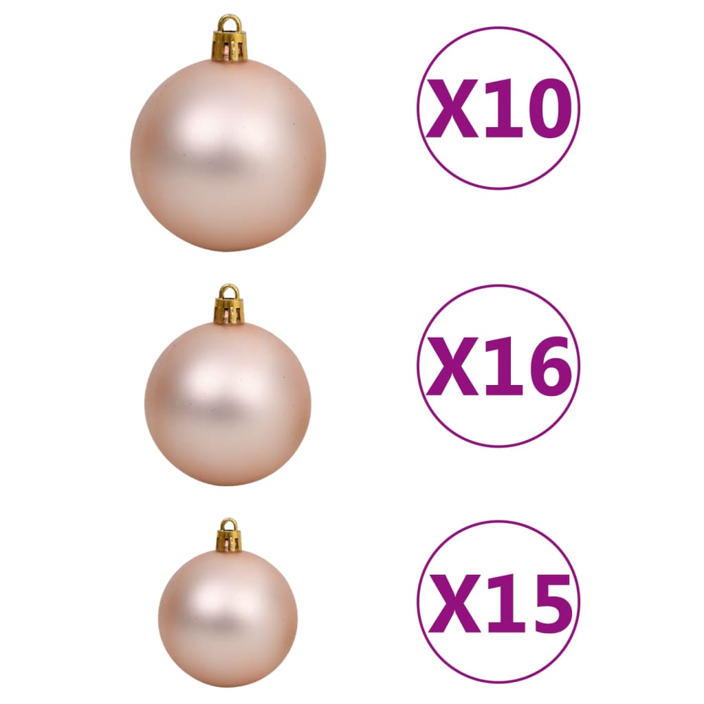 vidaXL Árbol de Navidad preiluminado con luces y bolas blanco 240 cm