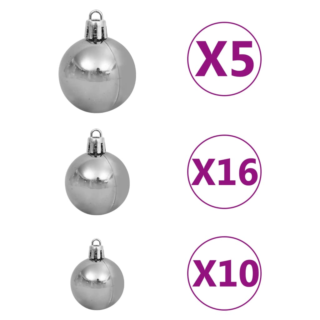 vidaXL Árbol de Navidad artificial con luces y bolas 910 ramas 210 cm