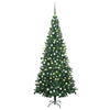 vidaXL Árbol de Navidad artificial con luces y bolas verde 240 cm