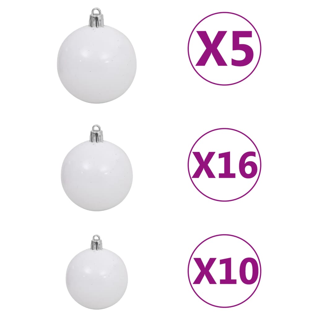 vidaXL Árbol de Navidad artificial con luces y bolas verde 240 cm