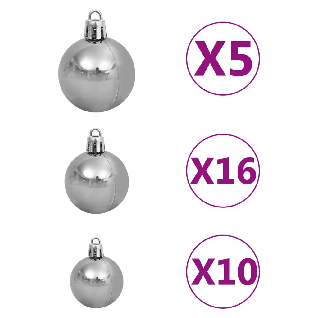 vidaXL Árbol de Navidad artificial con luces y bolas verde 240 cm