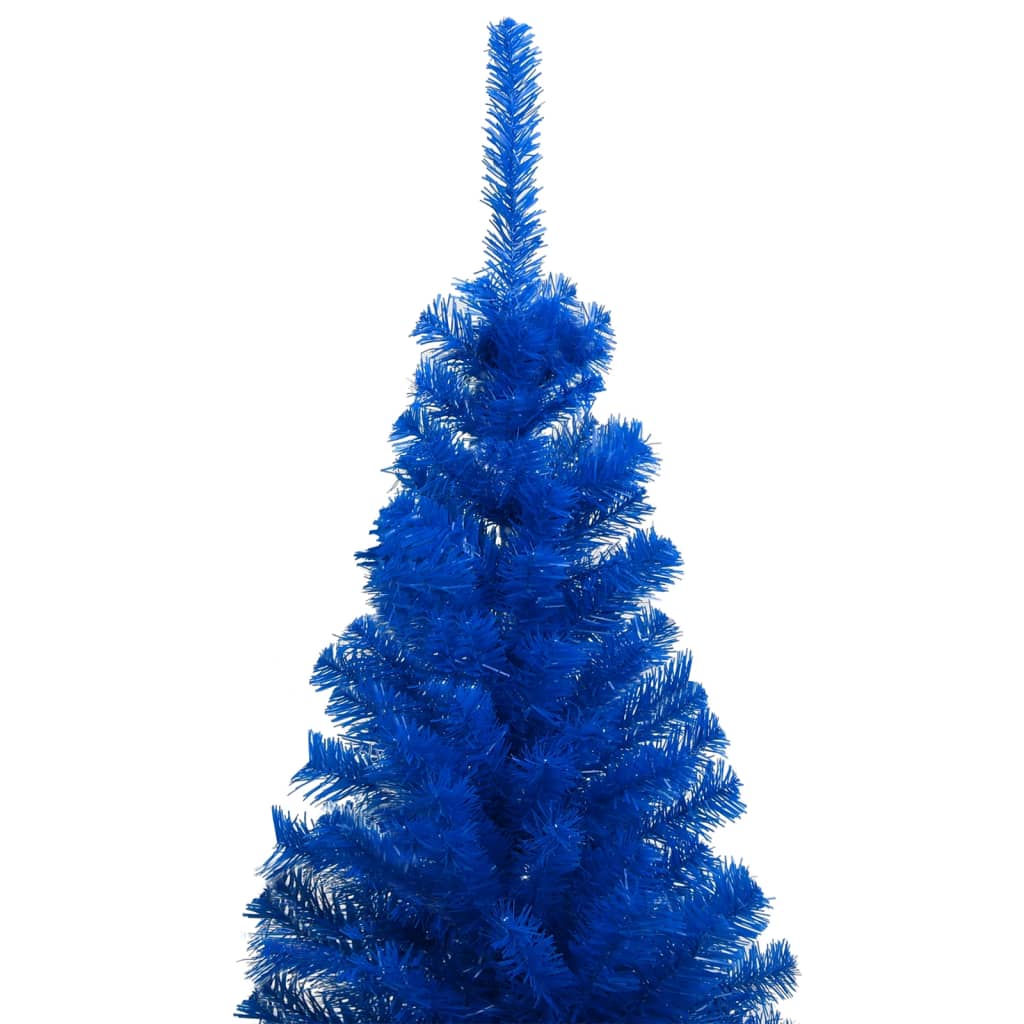 vidaXL Árbol de Navidad preiluminado con luces y bolas azul 120 cm