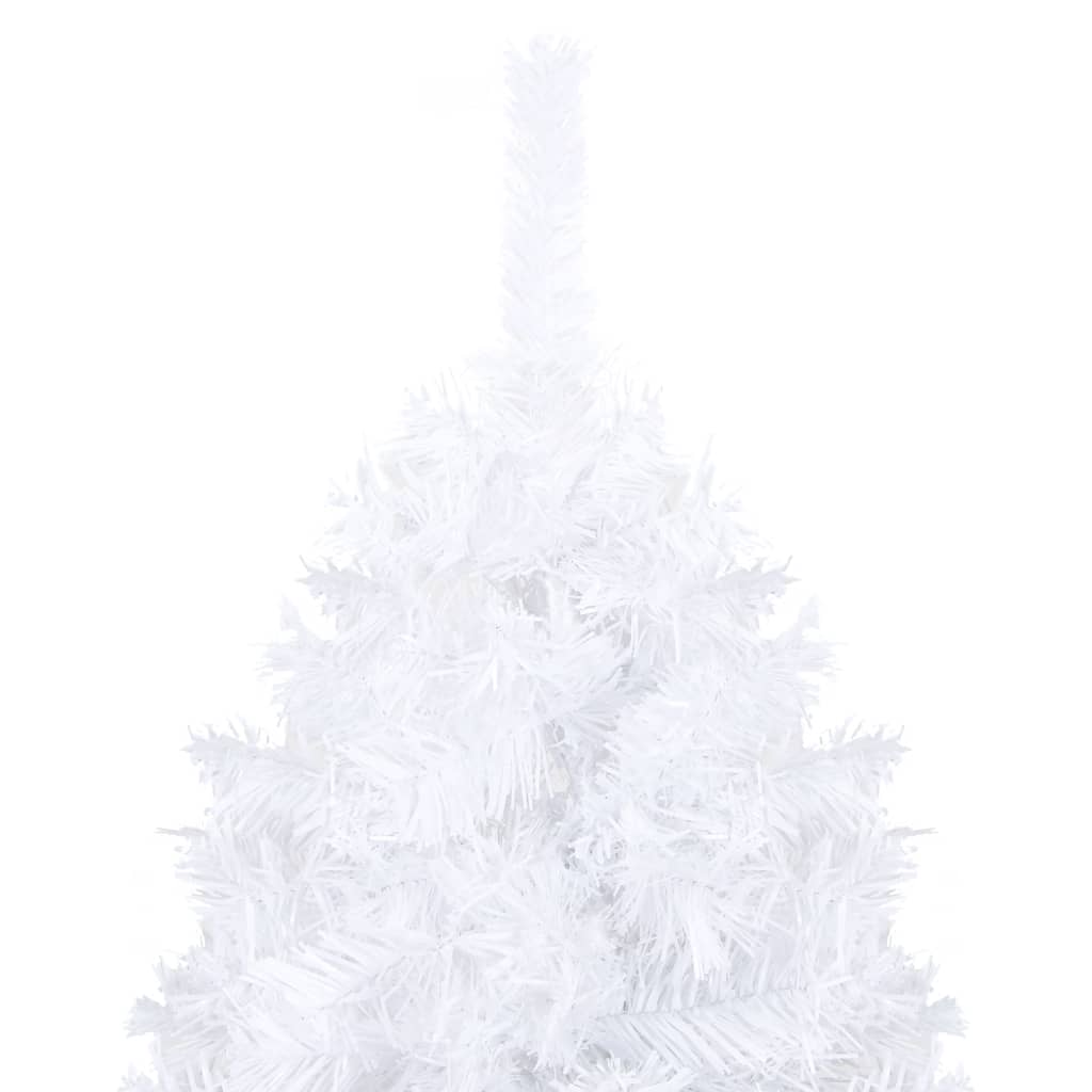 vidaXL Árbol de Navidad preiluminado con luces y bolas blanco 240 cm