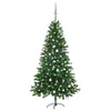 vidaXL Árbol de Navidad preiluminado con luces y bolas verde 150 cm