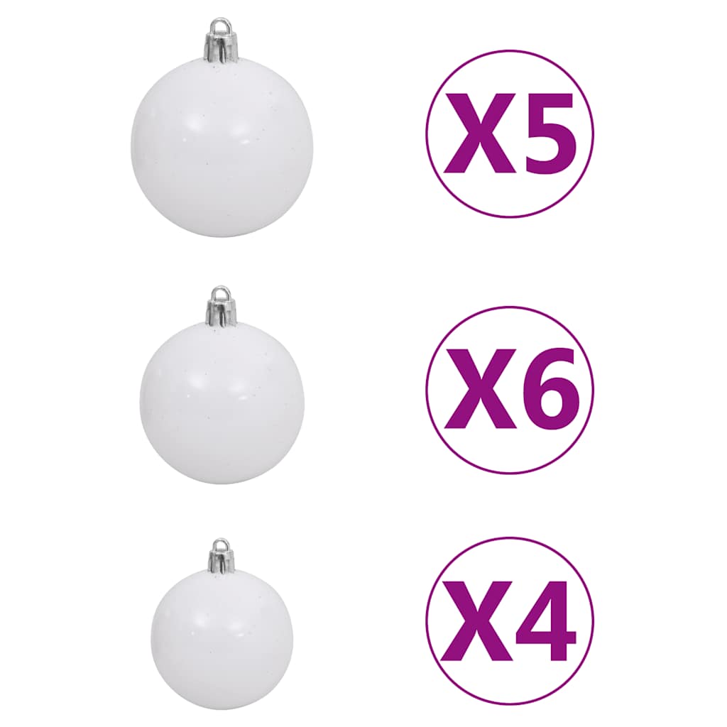 vidaXL Árbol de Navidad preiluminado con luces, bolas y piñas 150 cm