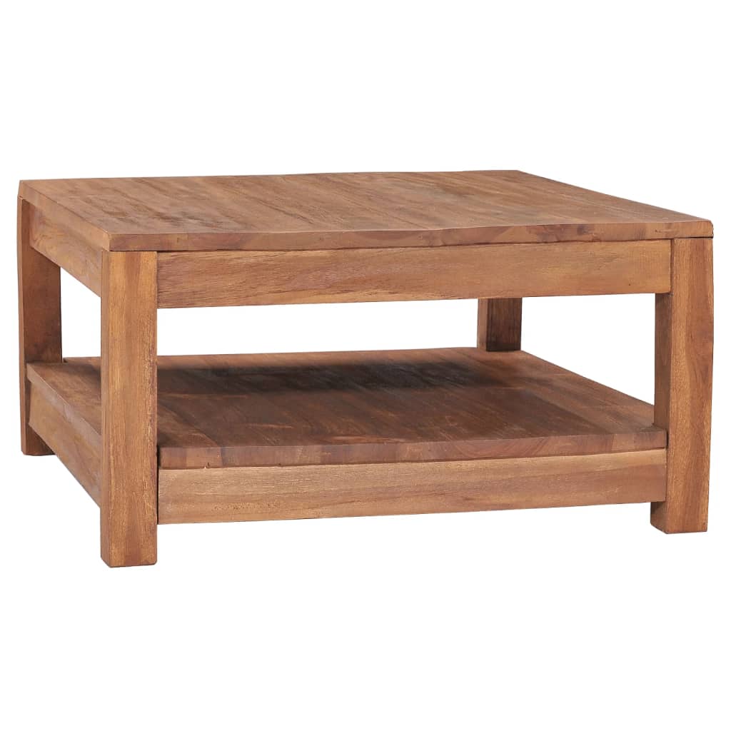 vidaXL Mesa de centro de madera maciza de teca 68x67x35 cm