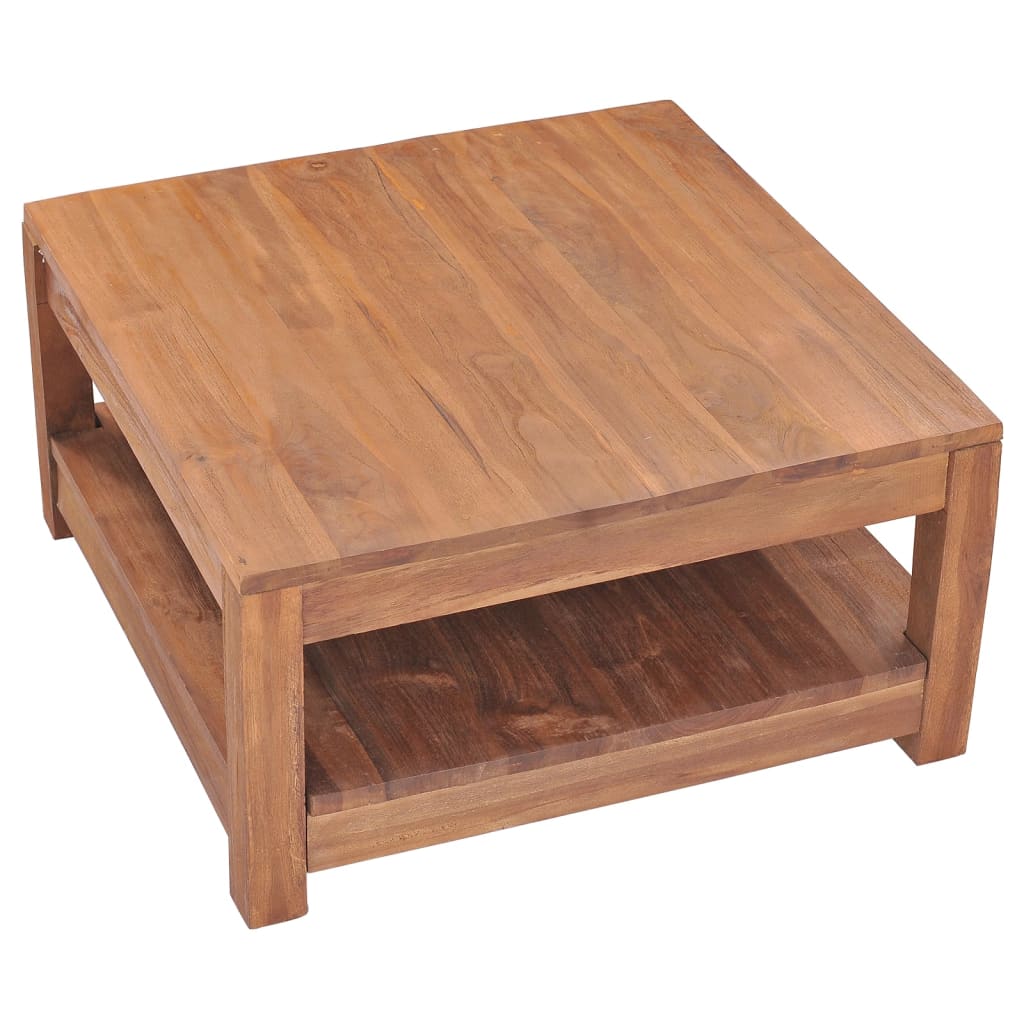 vidaXL Mesa de centro de madera maciza de teca 68x67x35 cm