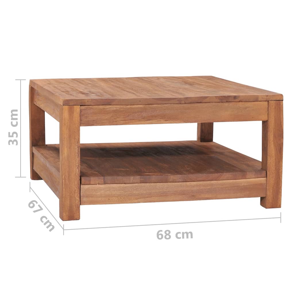 vidaXL Mesa de centro de madera maciza de teca 68x67x35 cm