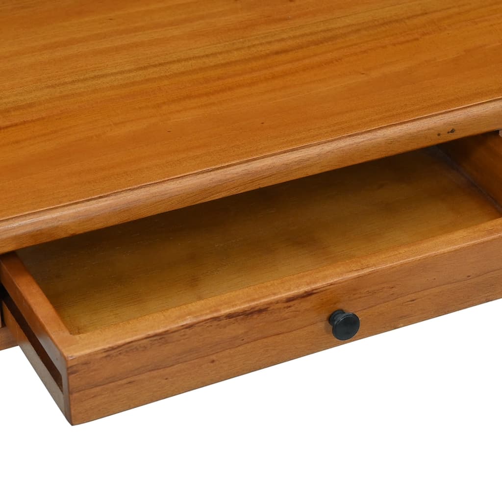 vidaXL Mesa consola de madera maciza de caoba 110x30x75 cm