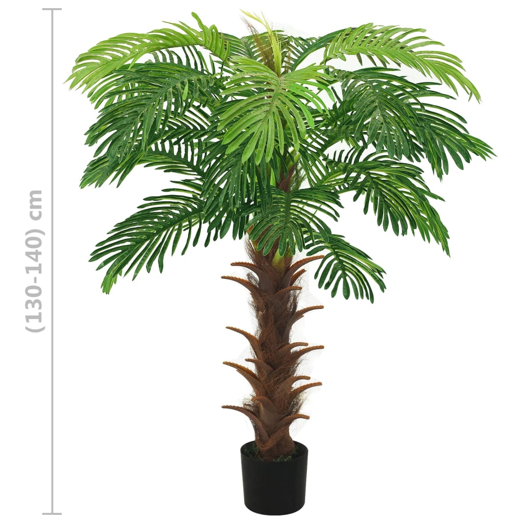 vidaXL Palmera Cycas artificial con macetero 140 cm verde