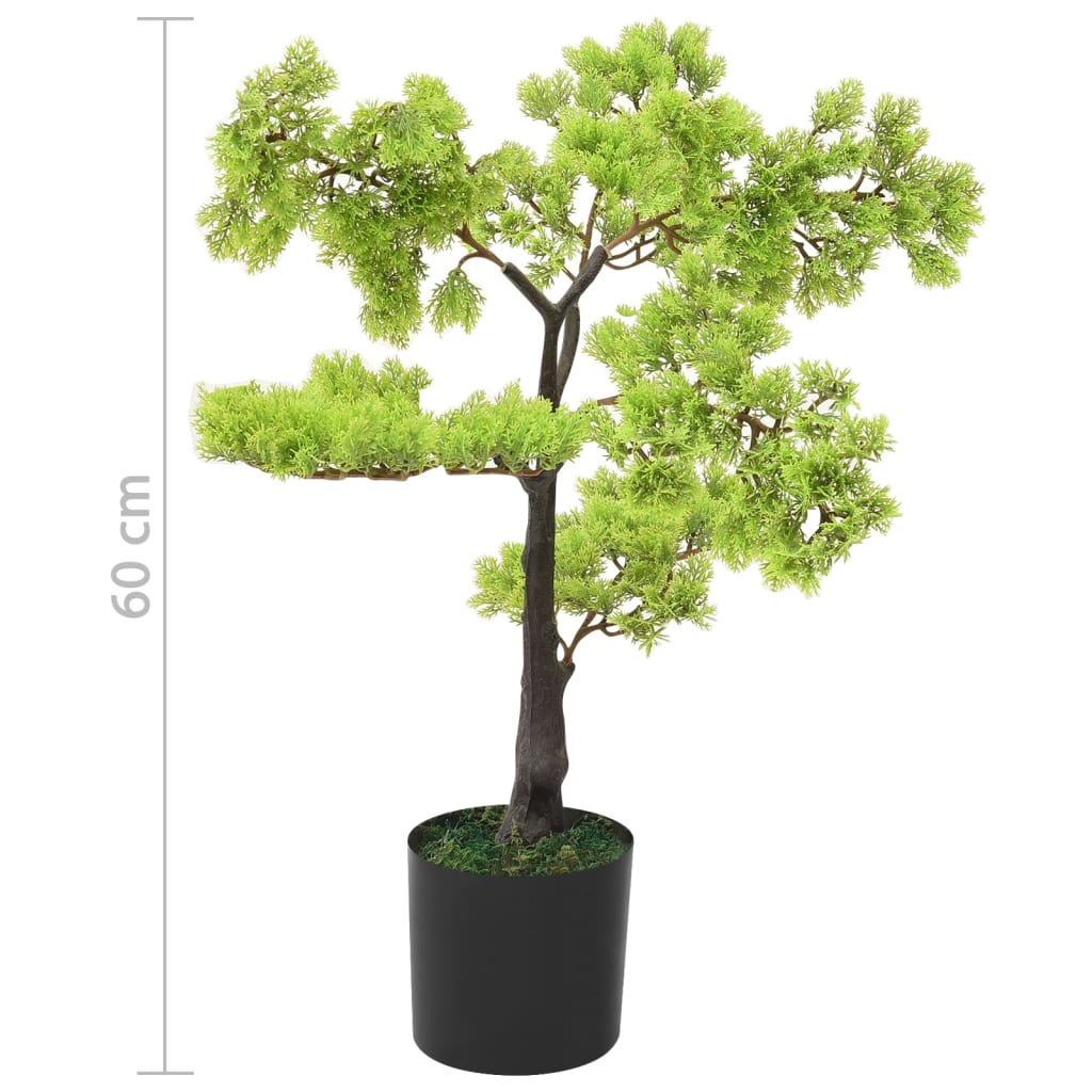 vidaXL Bonsái de ciprés artificial con macetero 60 cm verde