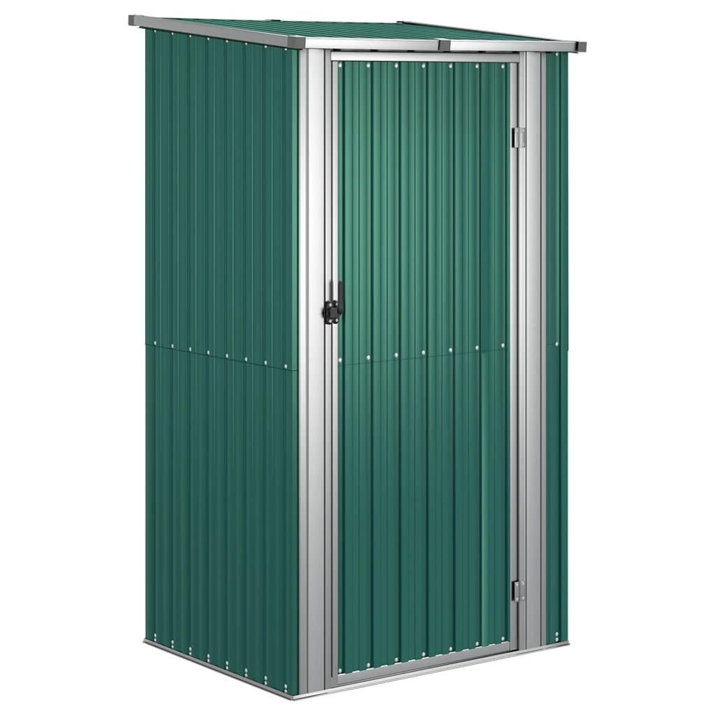 vidaXL Cobertizo de jardín acero galvanizado verde 118,5x97x209,5 cm