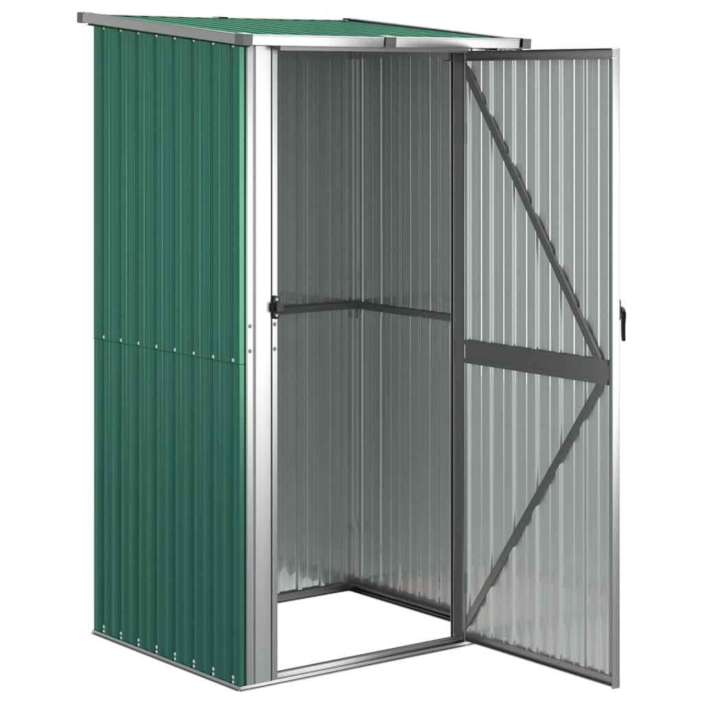 vidaXL Cobertizo de jardín acero galvanizado verde 118,5x97x209,5 cm