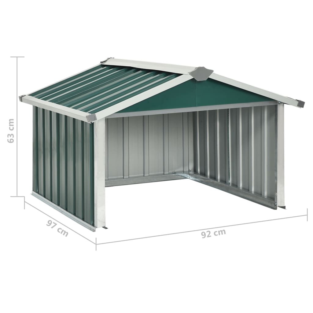 vidaXL Cobertizo para cortacésped acero galvanizado verde 92x97x63 cm