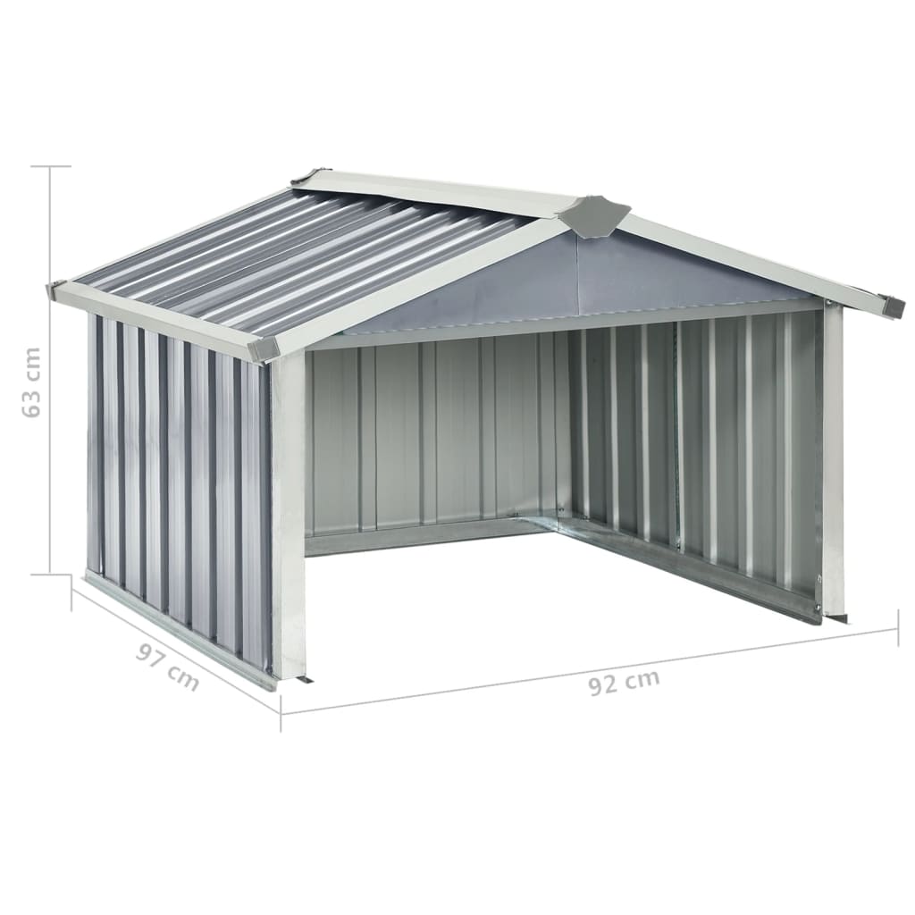 vidaXL Cobertizo para cortacésped acero galvanizado gris 92x97x63 cm