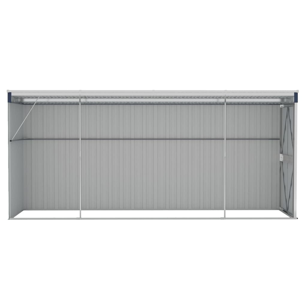 vidaXL Cobertizo de jardín de pared acero galvanizado 118x382x178 cm