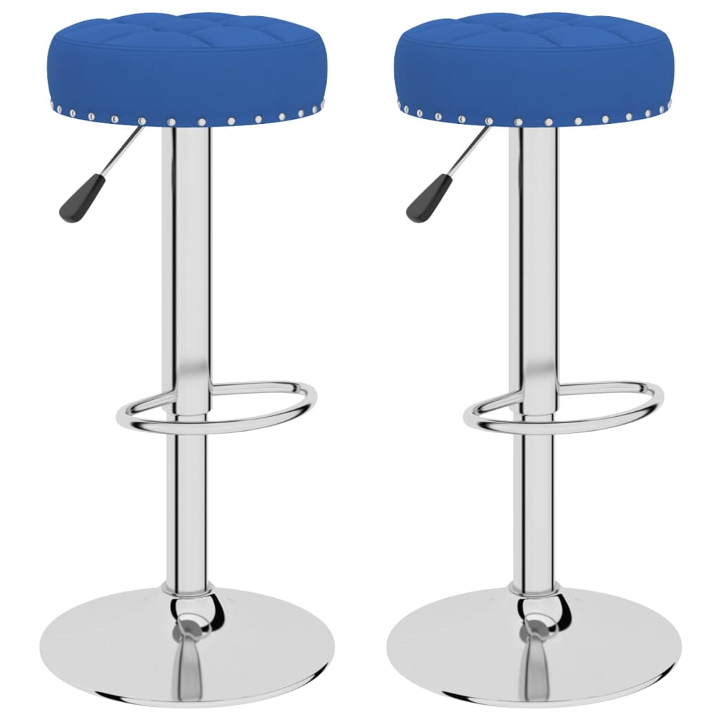 vidaXL Taburetes de cocina 2 unidades tela azul